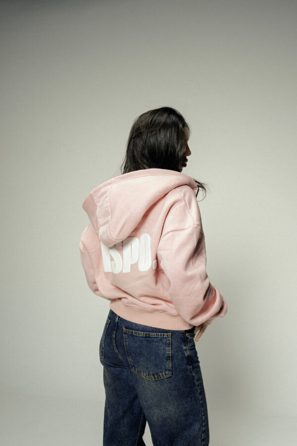 Double Zipper Jacket in Baby Pink - Image 4