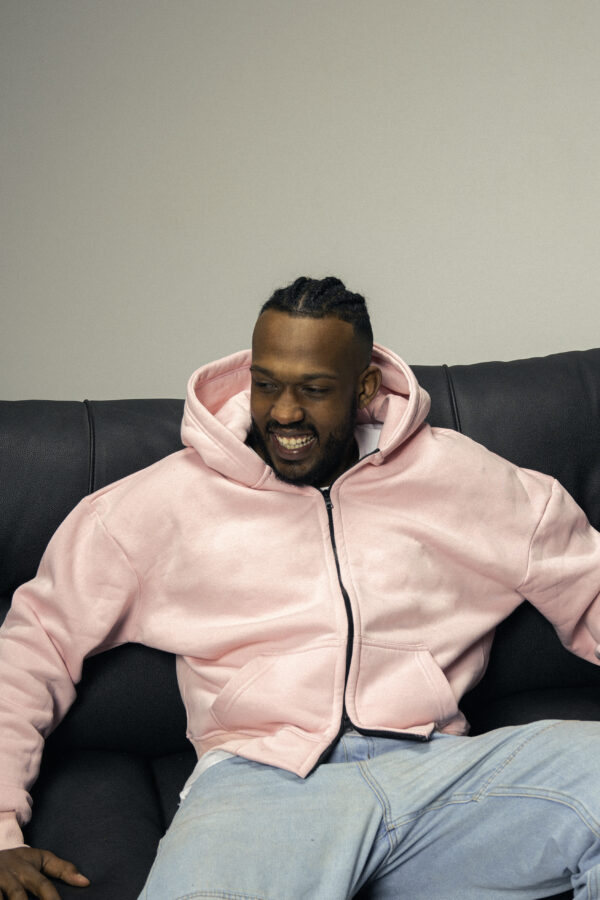 Double Zipper Jacket in Baby Pink - Image 2